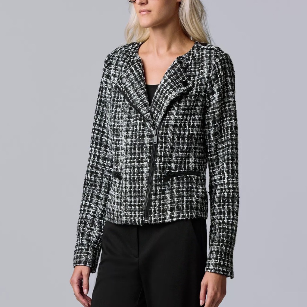 Simply Vera Vera Wang Black and White Tweed Blazer — NWOT
